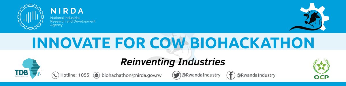 RwandaIndustry's tweet photo. #Innovate4CowBiohackathon:Are u a young innovator in @PSF_Rwanda,frm the Universities or IPRCs?have u graduated, still a student or a lecturer with an innovative idea? we are looking for young innovators below 35 years to #Innovate4Cow.Visit https://t.co/m2jTQ0K82D to apply&amp;more. https://t.co/MIO5uFdn51