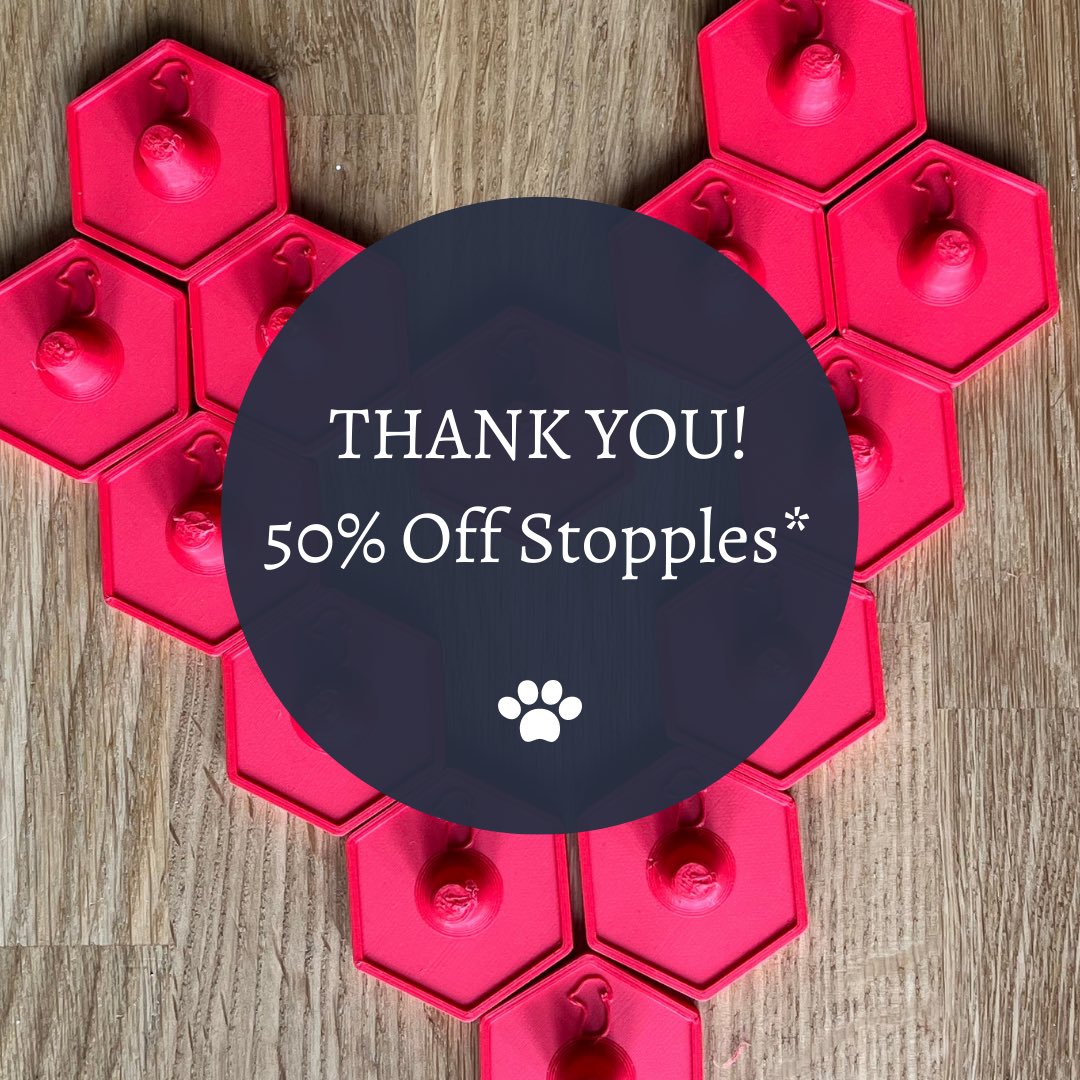 We have been blown away by your support over the last couple of days.
We will be offering our Stopples at a 50% discount as a thank you from midday today (Saturday 5th March) to 9amGMT Monday 7th March.
#twitterdogcommunity #dogsoftwitter