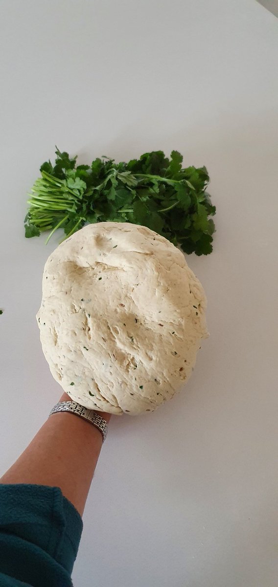 #Indiancooking day: Dadima's Kitchen is busy today with grandma-style dishes for my family. Making bhaturas, mum's way, w S.R flour, yoghurt, spices (jeera & ajwain), fresh coriander~deep-fried of course. Served with traditional Punjabi dishes... Will share later #punjabifood