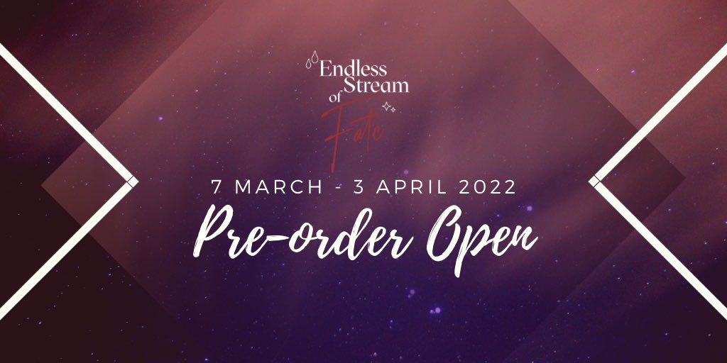 trtlanthoID's tweet photo. Thank you for 600+ followers! 🤧🎉🎉
As expected from tartali enjoyers!

Pre-order Endless Stream of Fate akan dibuka mulai hari Senin, tanggal 7 Maret! Untuk info lebih lanjut akan kami informasikan di form pre-order nanti ya 🥳 tanoshimiii!! https://t.co/XWmjfSHMV1