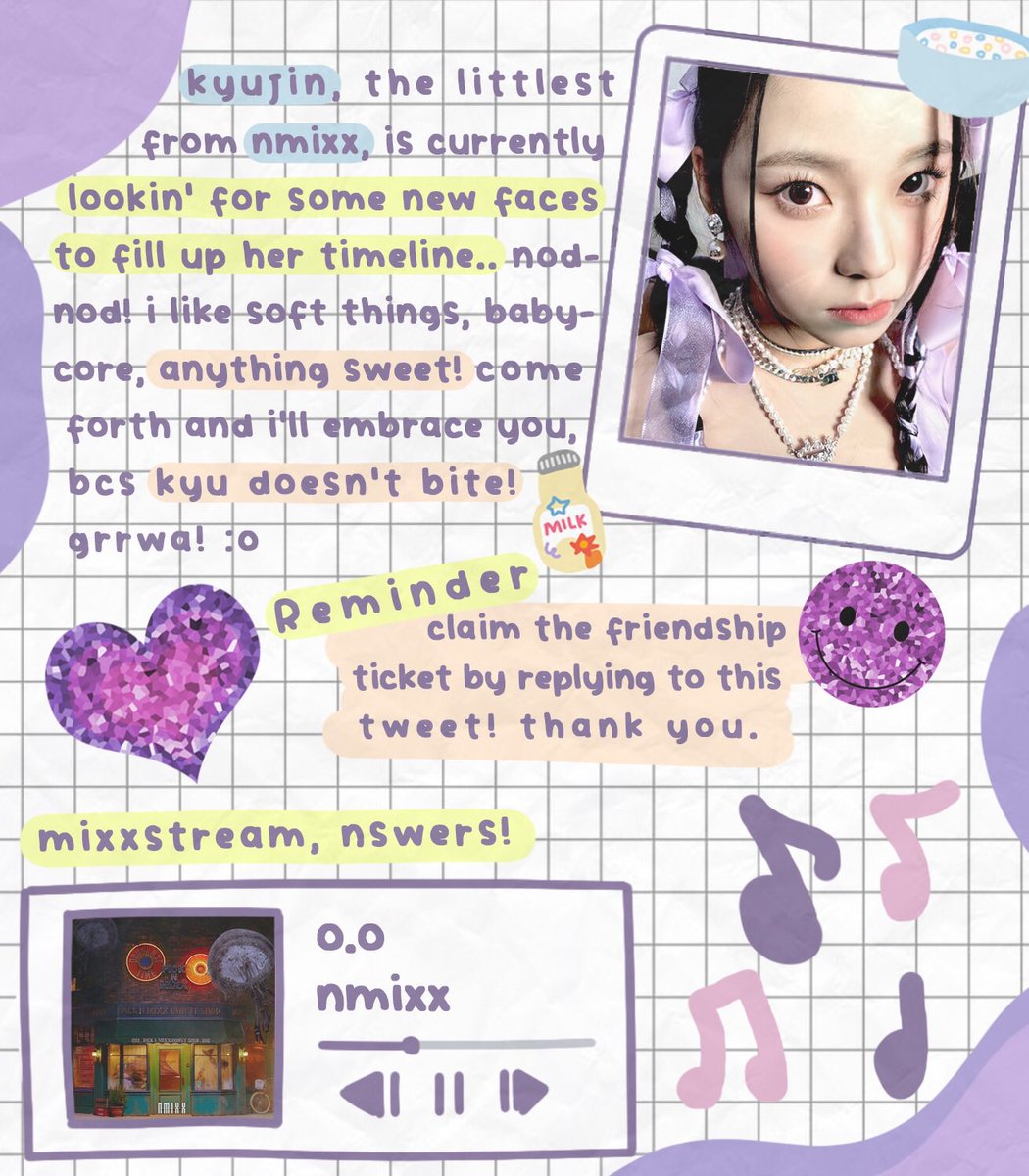 VERNONlNE's tweet photo. ︎ ︎ ︎ ︎ ︎ ︎ ︎ ︎︎ 

🎀☁️🌷💭: this kyujin is currently in a mission to find some new friends, i doodled a friendship cv to make it more interesting! please leave a trace below of you’re interested with the sweet offer, wink — wink. ☺︎ ♡ 

︎ ︎ ︎ ︎ ︎ ︎ ︎ ︎︎ https://t.co/CXNifXsSbn