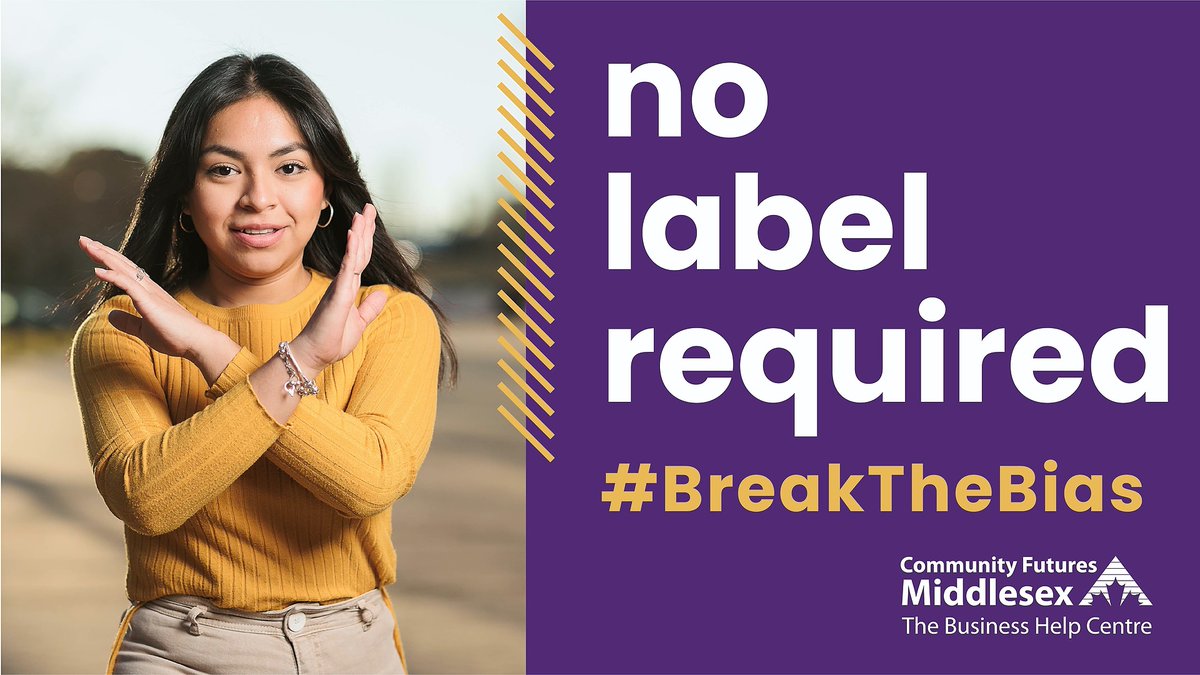 CFMiddlesex's tweet photo. Quite often women in business are unfairly subjected to labels.
This International Women’s Day Community Futures Middlesex (CF Middlesex) wants to #BreakTheBias.
#women #middlesexstrong #breakthebias #nolabelrequired https://t.co/GmCDQdyVW3