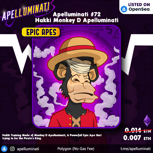 ApelluminatiNFT's tweet photo. @OhHeyItsBOOK Hello. Kindly to check Our 🔥 #Apelluminati
💯 Handmade
💯 Exclusive 1/1 #NFTs
✅ Manual NFT Mint-List
✅ Property Rarity
❌ No Generated
👀 https://t.co/mwUMxXhZfY
upto 50% off till March 14th
#nfts #nftart #nftcommunity #nftcollector #nftartist #sale #Anime #Onepiece #Luffy https://t.co/f7MIGTk1Rx