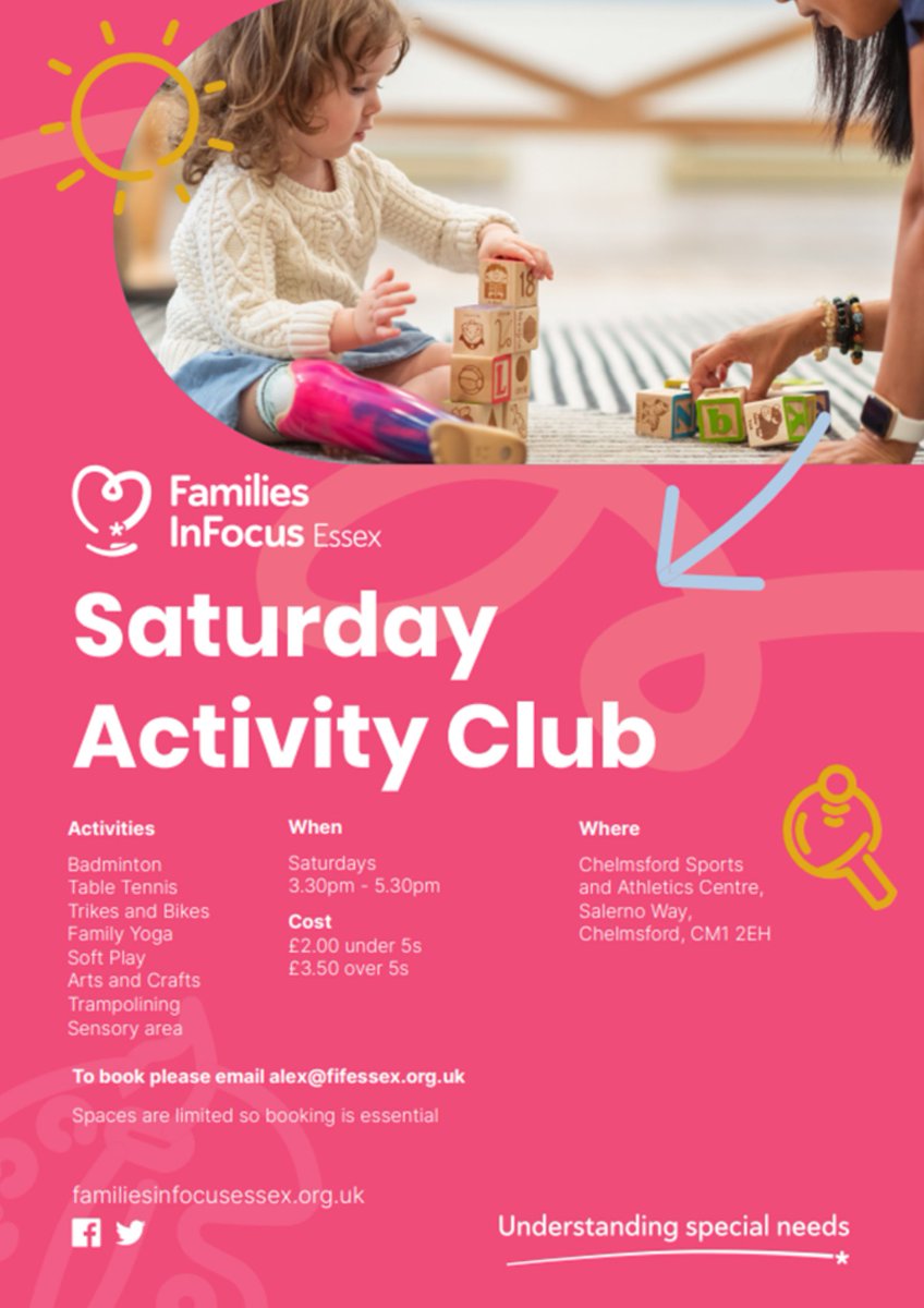 Have a free afternoon today? Why not come along to our family SEND Activity Club? Details below  #SENDclubs #EssexSEND #SENDfamily😃