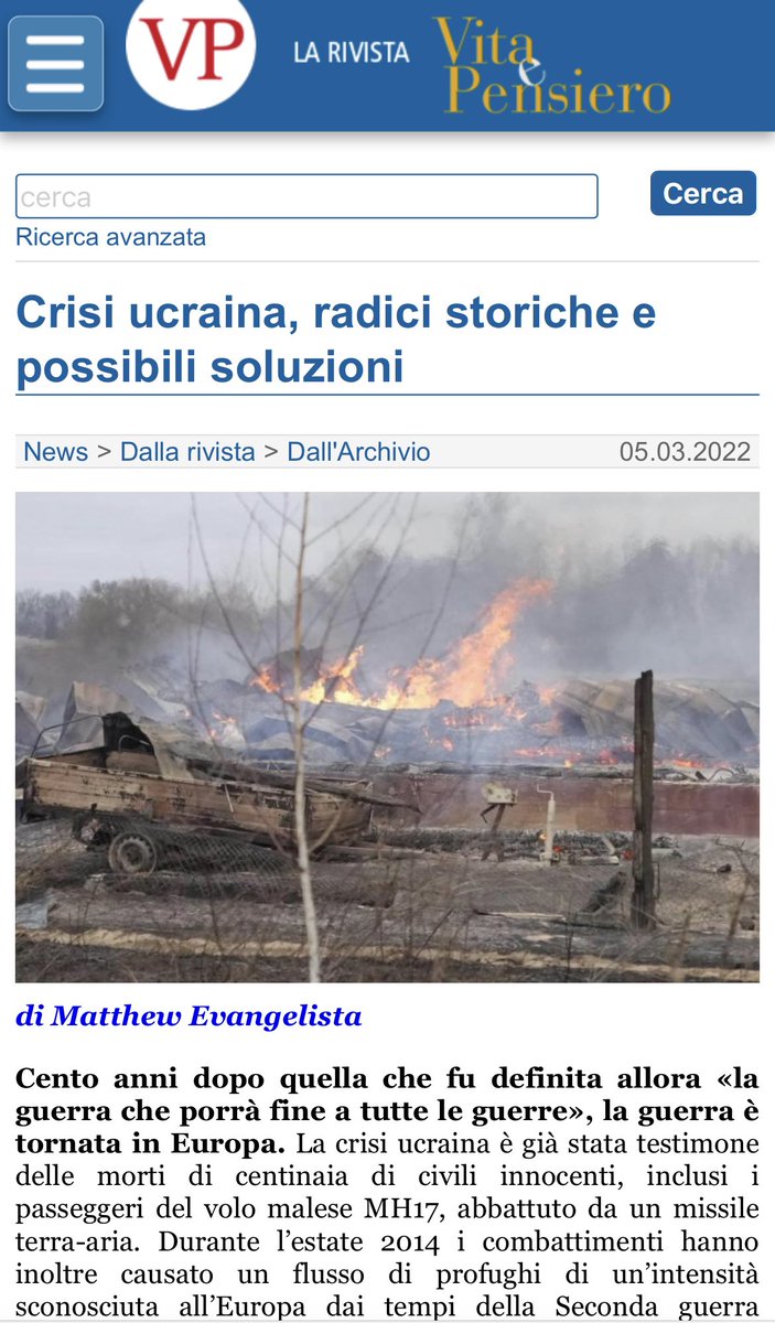 AntonioCampati's tweet image. #VPplus segnala nella newsletter di oggi un’analisi di Matthew Evangelista pubblicata nel 2015 per la rivista cartacea e dedicata alla “crisi ucraina” @vitaepensiero 

rivista.vitaepensiero.it//news-dallarch…