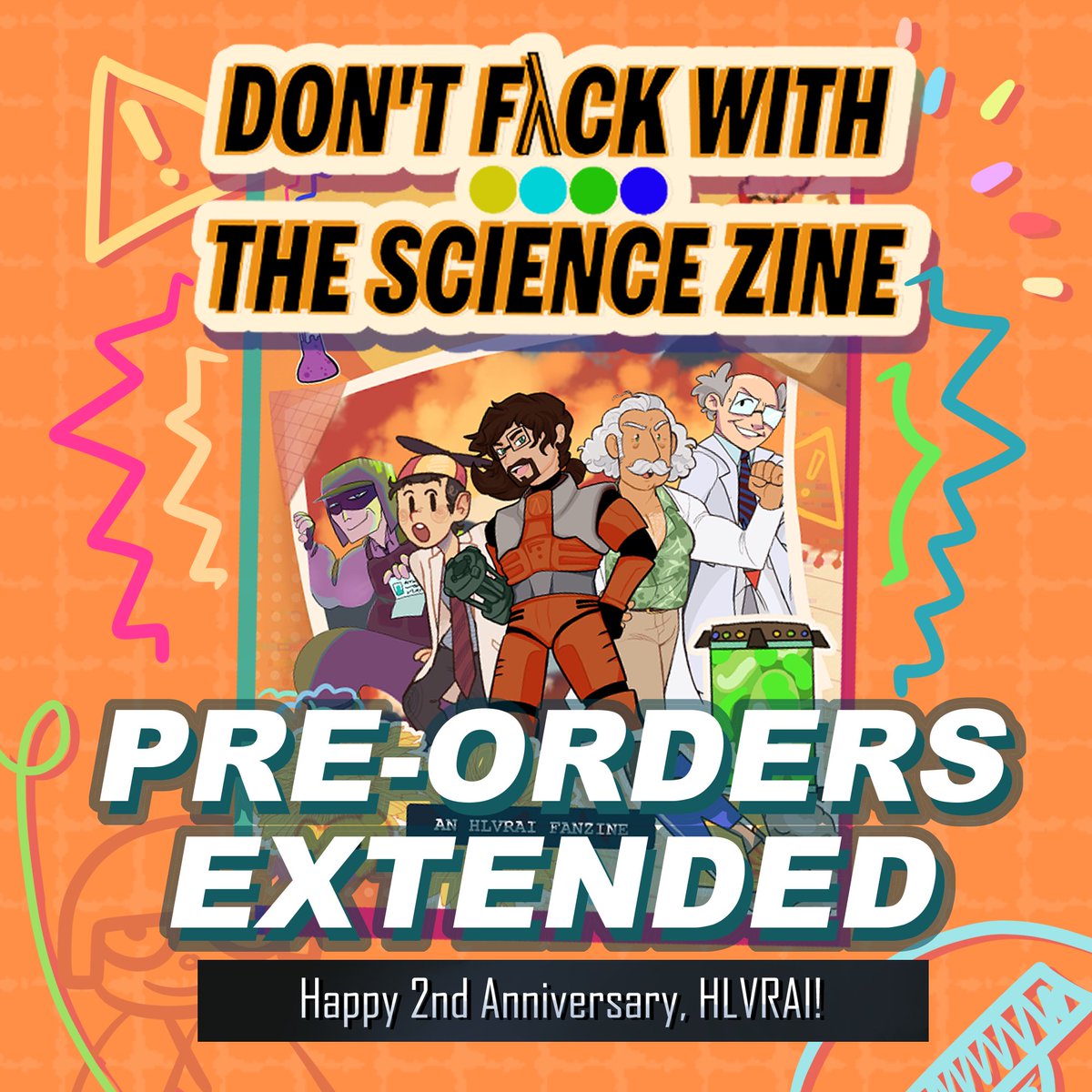 ScienceTeamZine's tweet photo. Hello, Scientists! We'd like to wish a Happy Anniversary to HLVRAI! 🥳 In celebration of such a big event, we'll be extending the pre-order period by a WEEK! 
Thank you for all of your support so far, we can't wait to get the final product out to you! https://t.co/Ss0PsakzGL