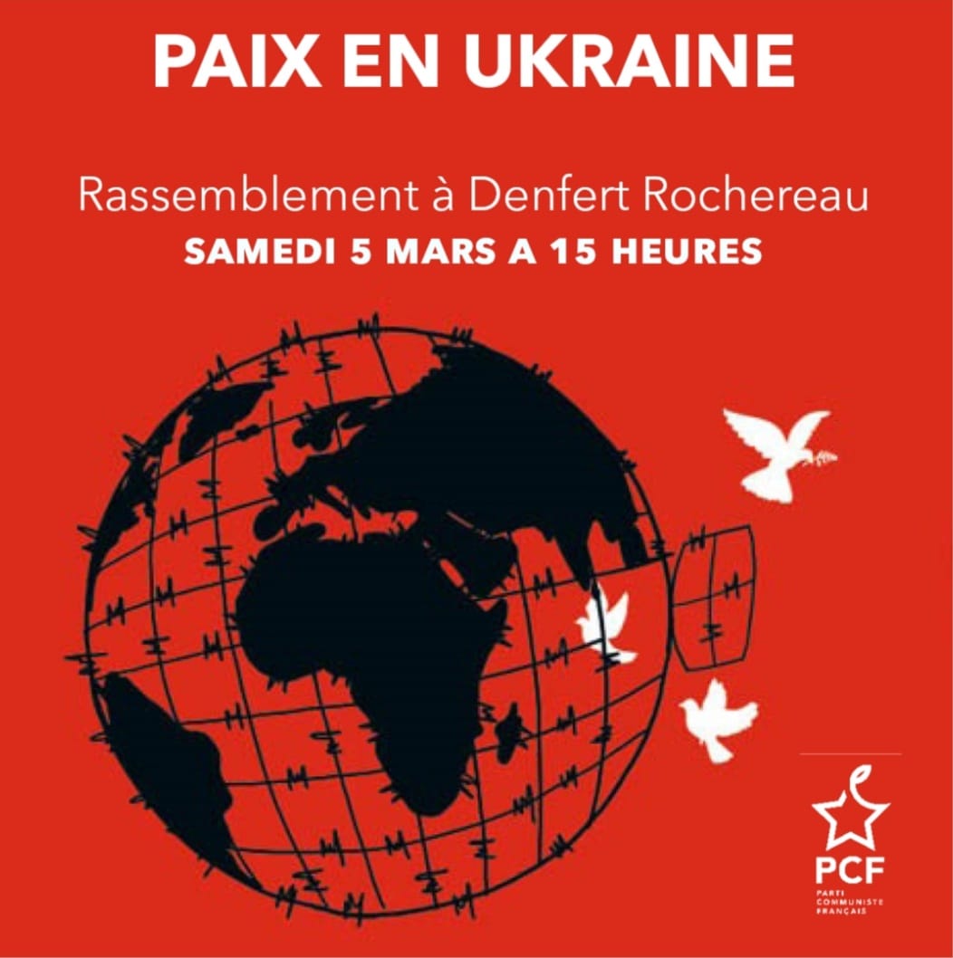 PCF_monde's tweet photo. ⚠️⚠️⚠️: ⤵️ rdv IDF #Paix en #Ukraine du Collectif national des marches pour la paix ⤵️ #DENFERT_Rochereau Paris à 15h  
Collectif21Septembre avec @mvtpaix @LDH_Fr @MrapOfficiel @lacgtcommunique
@PCF
@Fabien_Roussel @IanBrossat
@fabien_gay @plaurent_pcf https://t.co/fvp4Nb1RkK