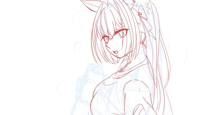 タルトさんとワンドロバトルしたけど全然描き切らんかったww 