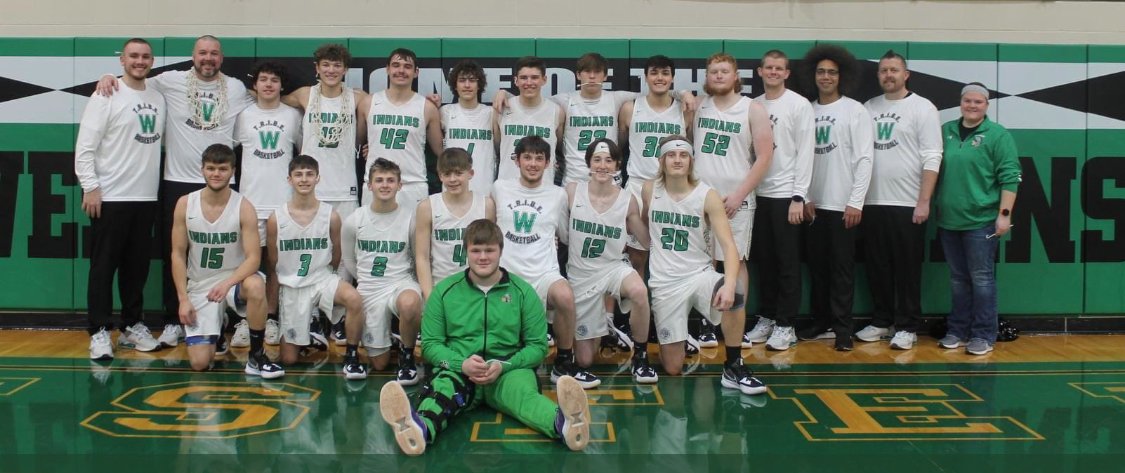 SEDABSports's tweet photo. Congratulations to the Western Indians on capturing the SE District Division IV BOYS BASKETBALL District Championship! They defeated Trimble 56-40 on Friday night at Wellston. They advance to play Valley at the Convo on Tuesday (3/8) at 8:00PM. https://t.co/RnSQSAjHWT https://t.co/KWTAx1cnMd