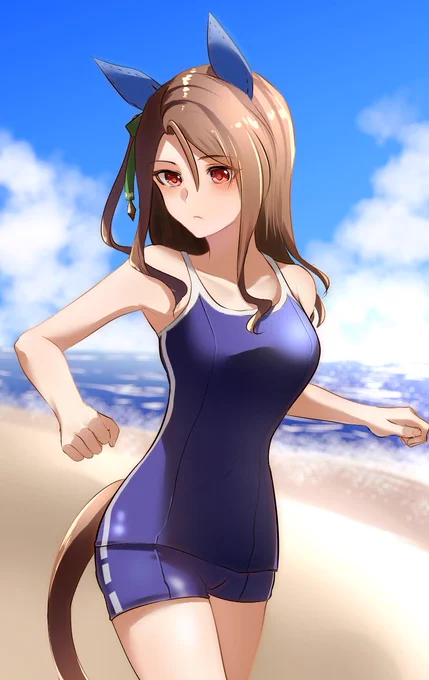 #ウマ娘
夏合宿行くとキングのプロポーションのヤバさに毎度ド肝抜かれる絵 