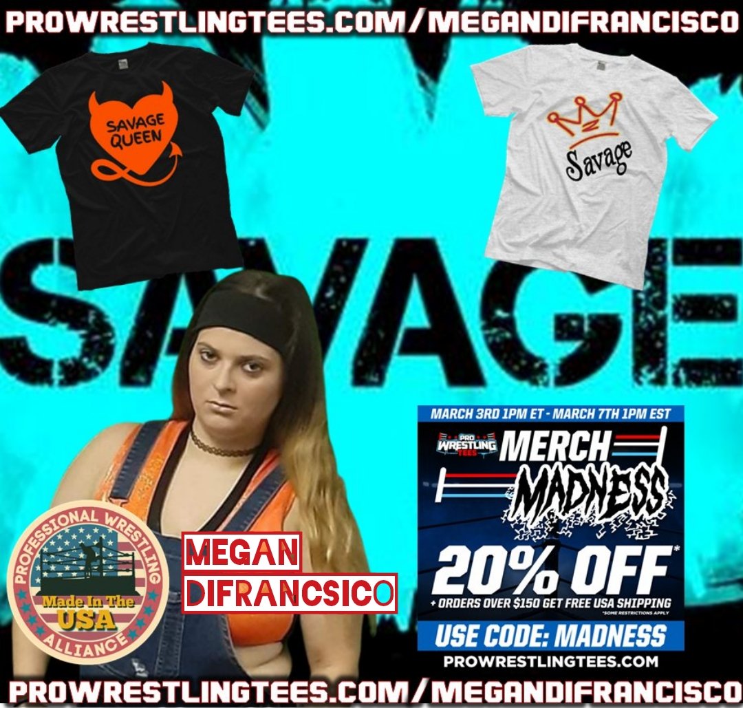 It's Game On w/Merch Madness at <a href="/PWTees/">Pro Wrestling Tees</a>. Grab Your Queen of Savage Swag from Megan DiFrancsico. Go Buy One Now Before Megan Starts Swinging that Kendo Stick...

Save 20% w/Promo Code MADNESS. Visit prowrestlingtees.com/MeganDiFrancis…