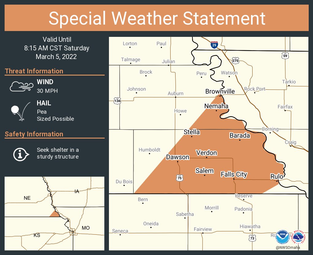 NWS Omaha on Twitter "A special weather statement has been issued for