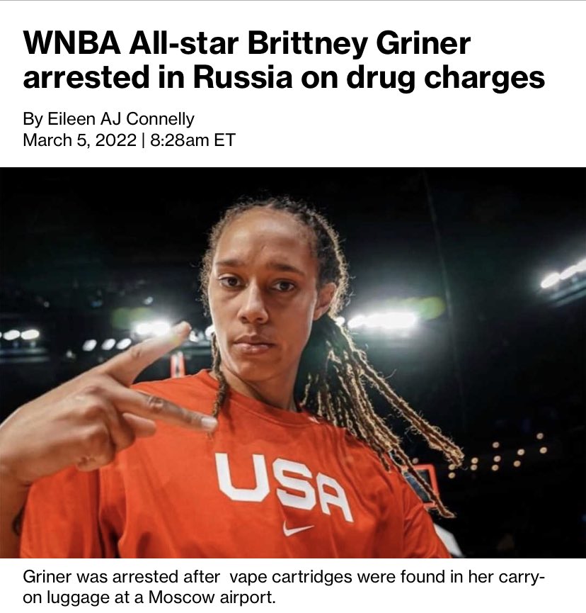 Todd Harrison On Twitter Wnba All Star Brittney Griner Arrested In Russia On Drug Charges The Liquid Is A Narcotic Drug Cannabis Oil Hashish Oil Interax Said Freebrittney Cannabis Https T Co 98adien0jq Https T Co Pxfjysjvr7