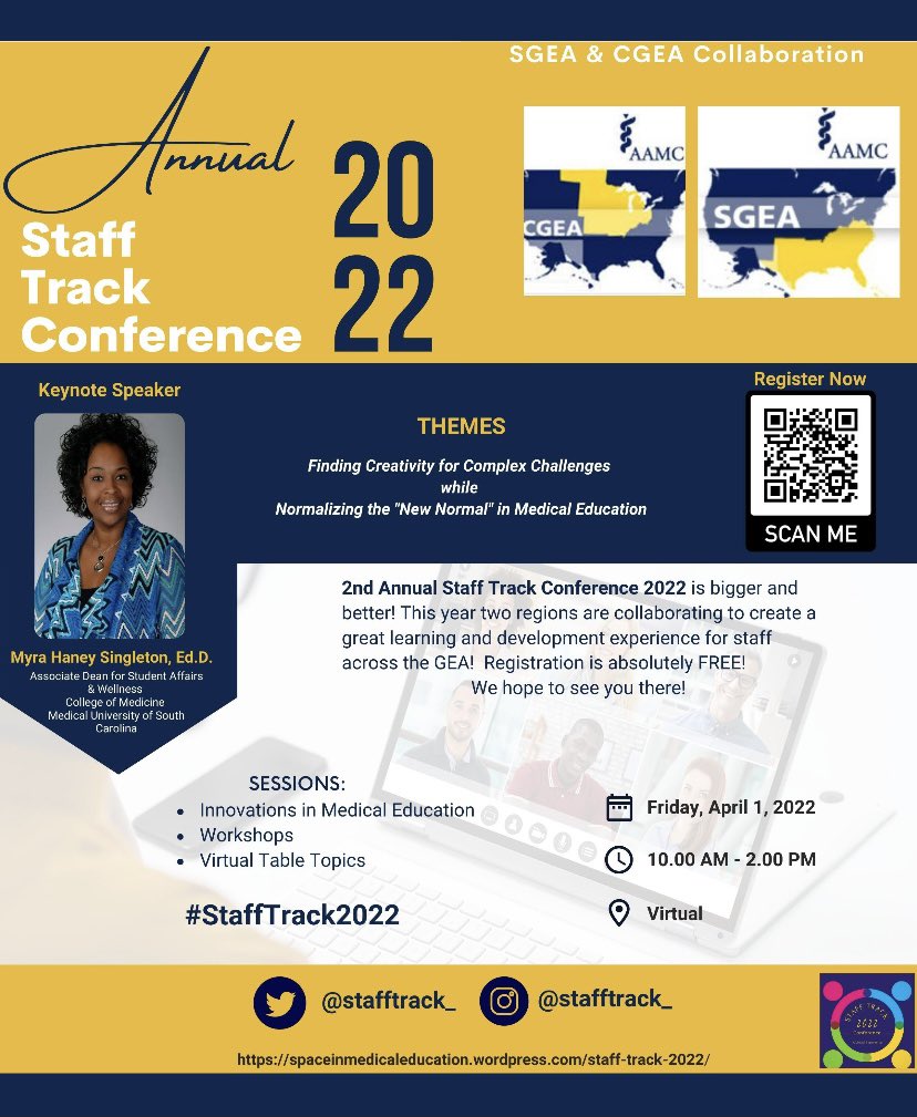 stafftrack_'s tweet photo. Registration is OPEN for #StaffTrack2022 hosted by @SGEAnews and @TheCgea! We will have Dr. @SingletonHaney from @MUSCatalystNews as our keynote speaker to share her inspiring story! Join us to learn and network with staff across the GEA! Register HERE https://t.co/Oyj1nonQTl… https://t.co/WM44zquKiN