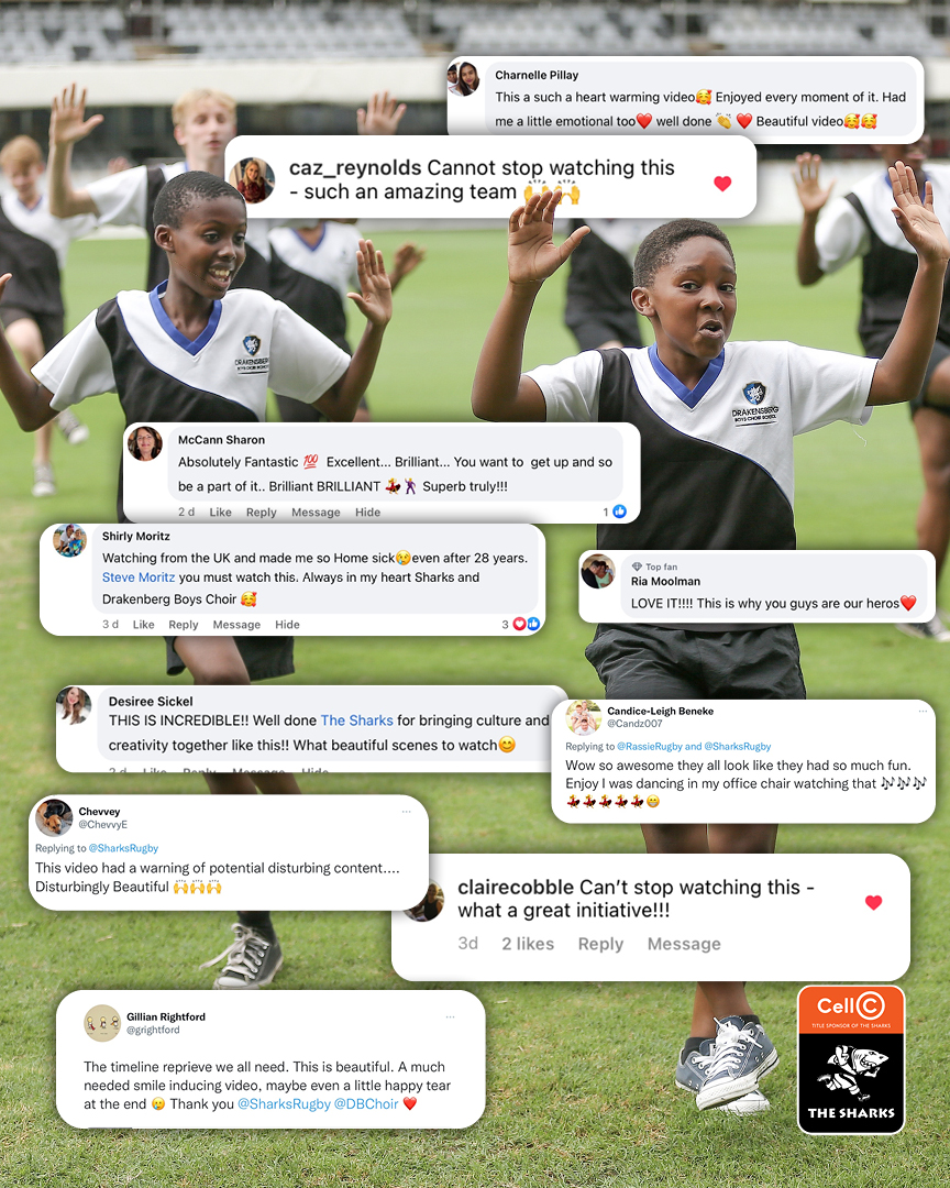 SharksRugby's tweet photo. The response to our video with the Drakensberg Boys Choir has been amazing! If you haven’t yet seen the video head to: https://t.co/nzAkBLw7I9 

#OurSharksForever #MagicInMusic #SharksDrakCollab #ProudlyKZN https://t.co/2NmcMiMiw0