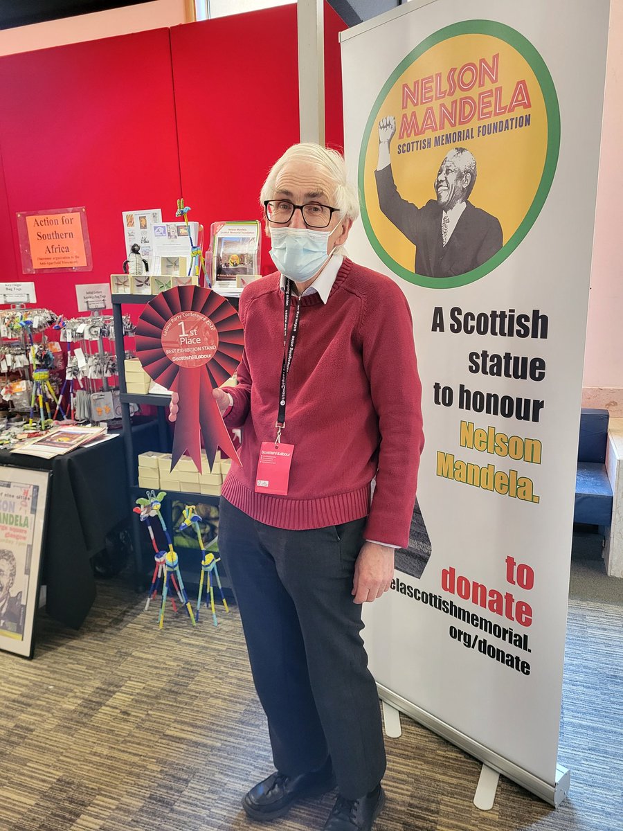 Evelynanns04Fj's tweet photo. Our @HLS_Labour team at #ScotLab22 Conference. Congratulations to John Nelson for receiving the 1st prize for @mandelasmf stall from @AnasSarwar Scottish Labour Leader. With 
@keattgav Labour Candidate for Hamilton South @ReevesRosina @agnew_kieran https://t.co/E4pI5JorFi