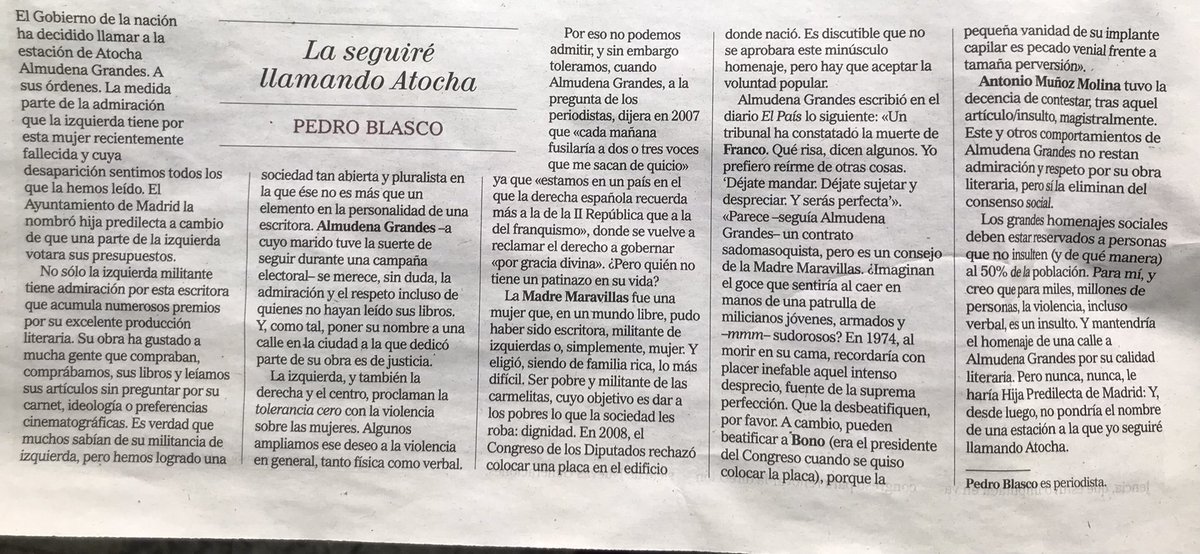 RiskyTweeter's tweet photo. Lamentable @sanchezcastejon et al., el caso es joder e imponer su odio.Estoy con P.Blasco  con lo de @AlmudenaGrandes, mediocre escritora con el mismo coñazo maniqueo y guerracivilista en sus libros,de vómito.Ah, q quería fusilar a media España.@lgm_com,ni por esas #SiempreAtocha https://t.co/0AcjacdtJN
