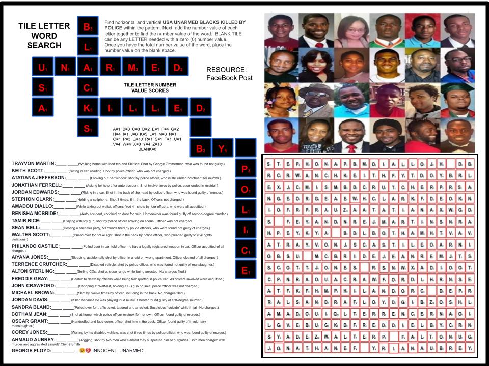 tile_letter's tweet photo. @beideoderkeine PITCH-Original/Authentic Word Search with Tile Letters-there are many more #SayHerName #SayHisName that my prayers go to; yet, article did not mention all☹️
hope these are of interest for LayItOut...please contact me. https://t.co/2w7xM4qncr