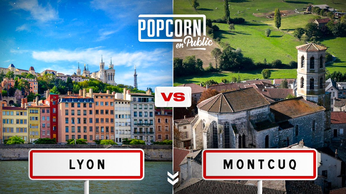 PopcornTalkshow's tweet photo. [Tournoi Popcorn en Public] GRANDE FINALE 🚨

L'heure est venue de désigner la ville qui accueillera l'émission Popcorn en public ! 😍

Lyon 🆚 Montcuq

Vous avez jusqu'à dimanche 23h59 pour voter ! 👇 https://t.co/znVp7mxxWy