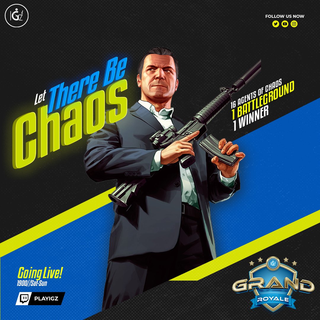 And we are LIVE with IGZ Grand Royale!

 Join in for some chaotic GTA V playlist action: twitch.tv/playigz

#PlayIGZ #gaming #GTAV