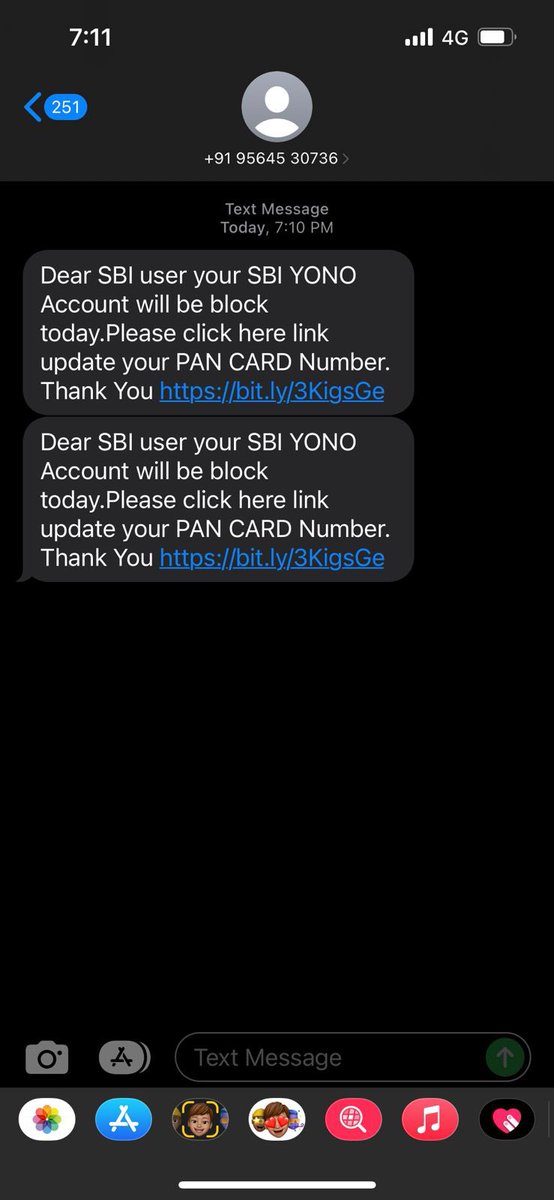 indian4ver's tweet photo. Someone is spamming. This is a fake message. Not by @TheOfficialSBI . Can you take care/investigate on this before they fraud someone. @KTRTRS @TSPCybercrime @TelanganaDGP @hydcitypolice @TelanganaCOPs https://t.co/9KQvU8OKX3