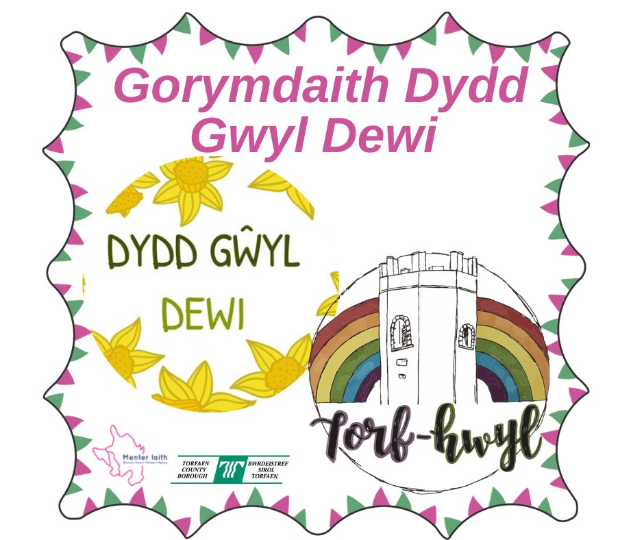 Ewch draw i dudalen Facebook Torf-hwyl am 2pm i wylio ein gorymdaith Dydd Gwyl Dewi. 

Go over to our Torf-hwyl Facebook page at 2pm to watch our St David's Day procession. 
facebook.com/menterbgtm
facebook.com/Torfhwyl
#torfhwyl#gwylcymraeg#welshfestival#torfaen