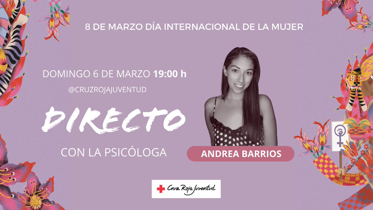🔴MAÑANA estaremos en directo hablando con la psicóloga Andrea Barrios sobre autocuidado y amor propio. ¿Tienes alguna duda sobre este tema? Déjanosla en comentarios y Andrea contesta en directo

🗓️6 de marzo
⏰19:00 h.
👉instagram.com/cruzrojajuvent…

#JúzgateMenosAbrázateMás 🤗 #8M