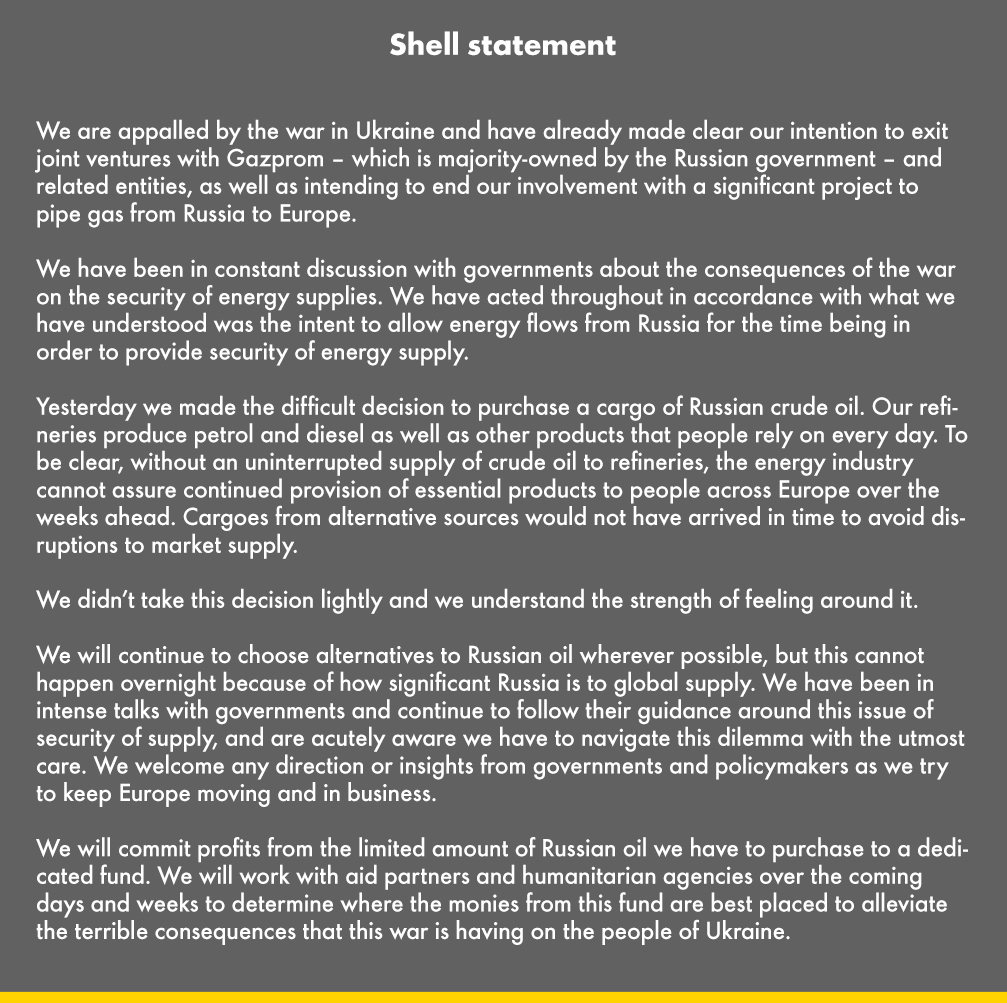 Shell's tweet image. Read Shell's statement.