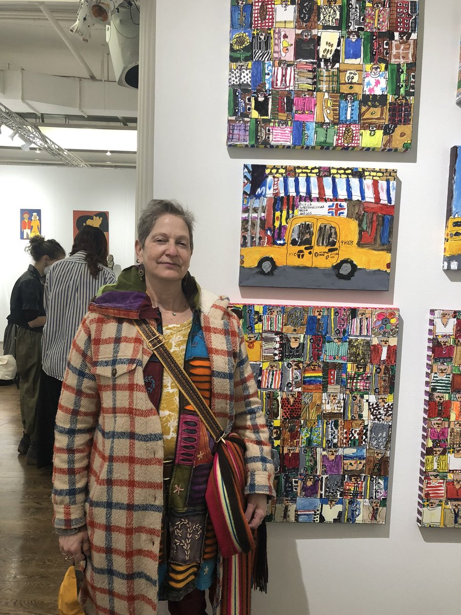 ShieldInstitute's tweet photo. susanbrown with #chaseferguson and #simonejohnson her dashing brother Marshall and her fans/buyers at #outsiderartfair https://t.co/dp589w0RjP