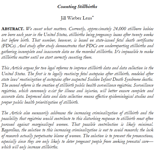 jillwieberlens's tweet photo. Excited to share that my article Counting Stillbirths is forthcoming in the @UCDavisLRev. Professionally and personally grateful to the editors for helping raise awareness about stillbirth—and the need to improve research via autopsies and registries. #forcaleb #endstillbirth https://t.co/UJOSt2pVeT
