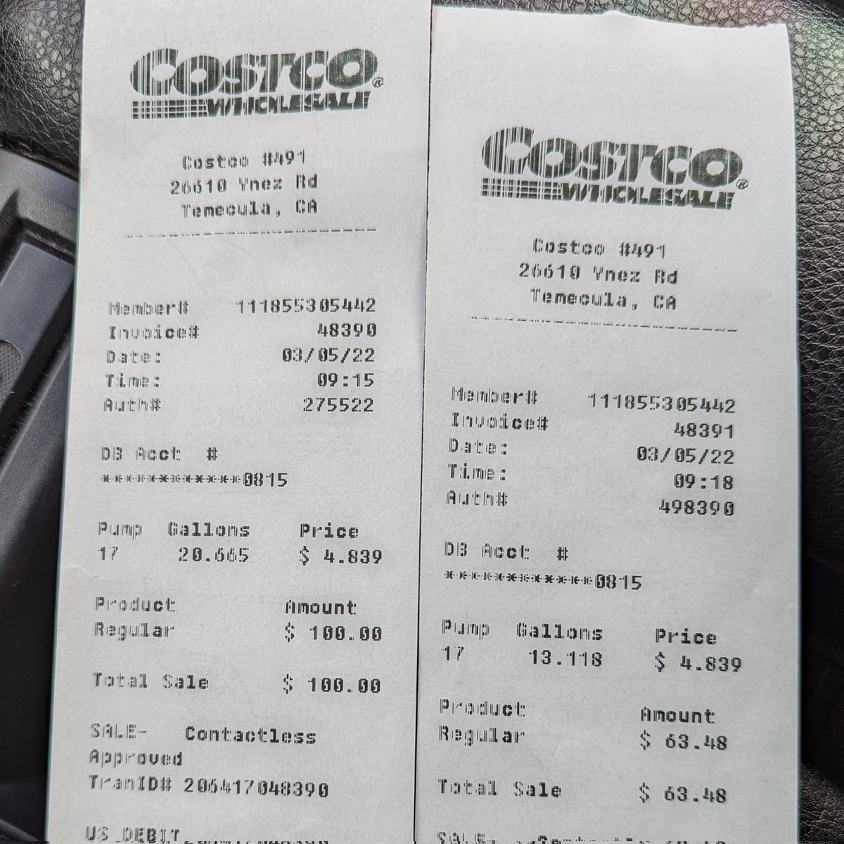 jefftmeyers's tweet photo. New record high of $163 for filling up my Tundra. Watched the faces of those in line behind me go from a nice smile when my pump clicked off, to a scowl as I started round 2 of my fill-up. #Costco #CostcoGas https://t.co/cxFI4m1DjS