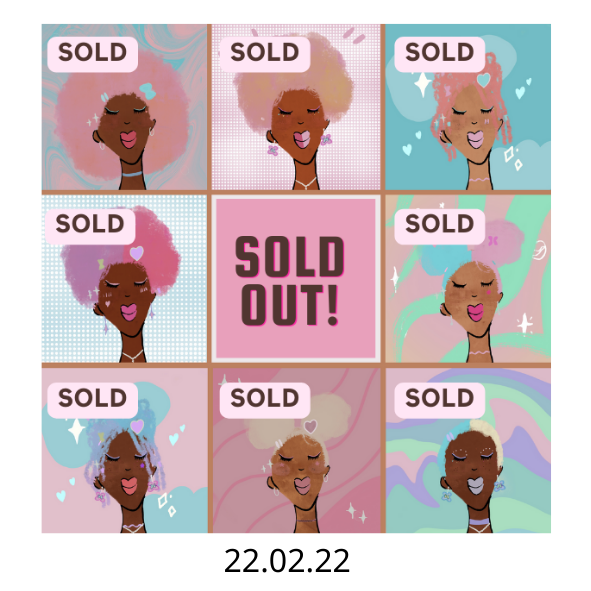 afrochicksnft's tweet photo. As Feyisayo has just sold...
the drops from the 20th and 22nd of Feb are now SOLD OUT!!
ahh, thank you soo soo much!!💜💜💜😭😭😭
(I'm gonna start naming each drop from now on I think )
#TeamAC #AfroChicksNFT #SoldOutDrop #cryin https://t.co/xcizwqlKYV