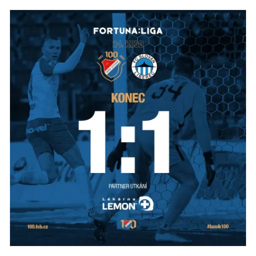 fcbanikostrava's tweet photo. ⏹️  KONEC  |  Liberec dokázal ve druhé půli srovnat a zápas končí smírem. #ovalib https://t.co/PbFqLOuhgy