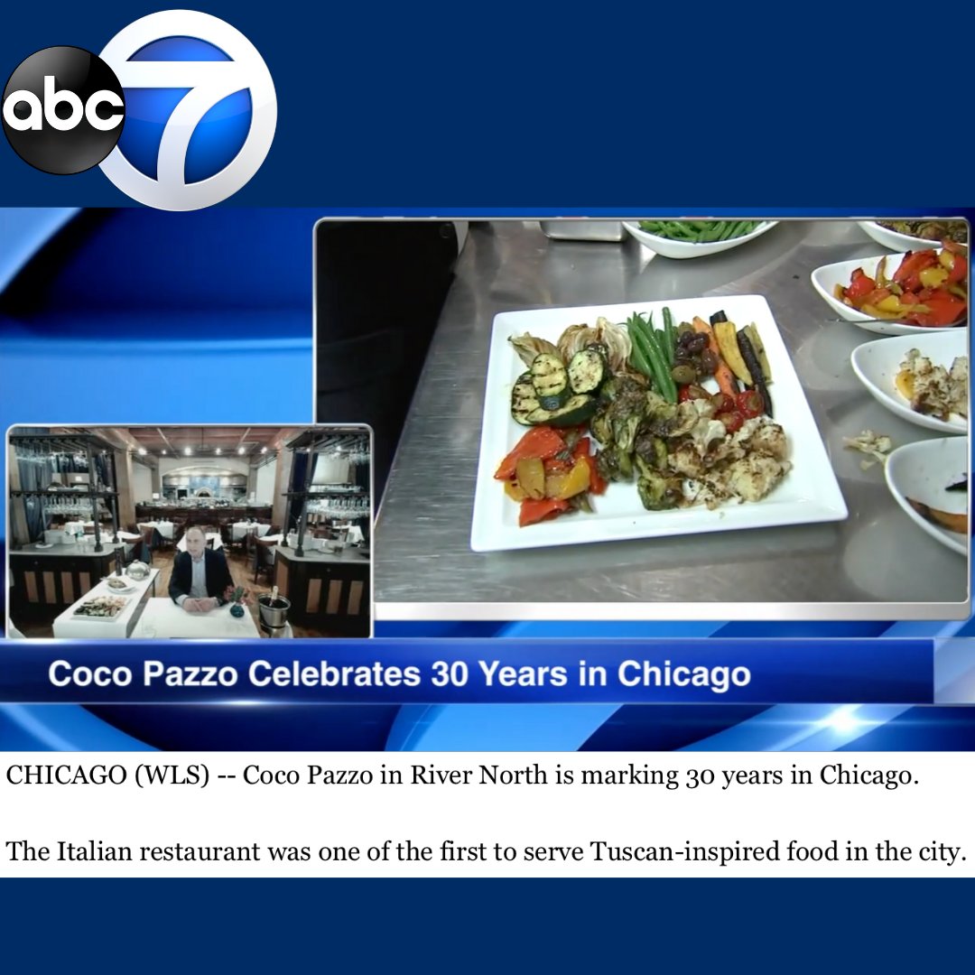Major milestone for <a href="/CocoPazzoChi/">Coco Pazzo</a>: 30 years in #Chicago! The River North institution is one of the first restaurants to serve #Tuscan-inspired food in the city. Learn more here: abc7.ws/3IFhJqF