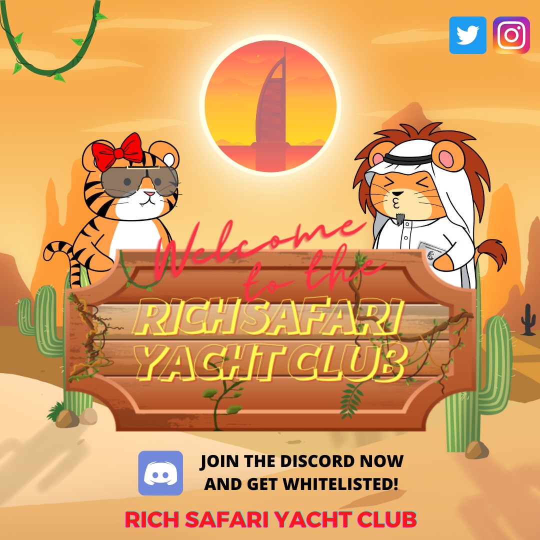 RichsafariYC's tweet photo. The RSYC is more then just a NFT. We want to create a community with like minded people who strive for financial freedom🦁💎

We want to achieve this by organizing online and real life events amongst many other things!🔥

Win safari trips, dubai trips and more! 🚀 #NFT #NFTdrop https://t.co/GyBvh80IMK