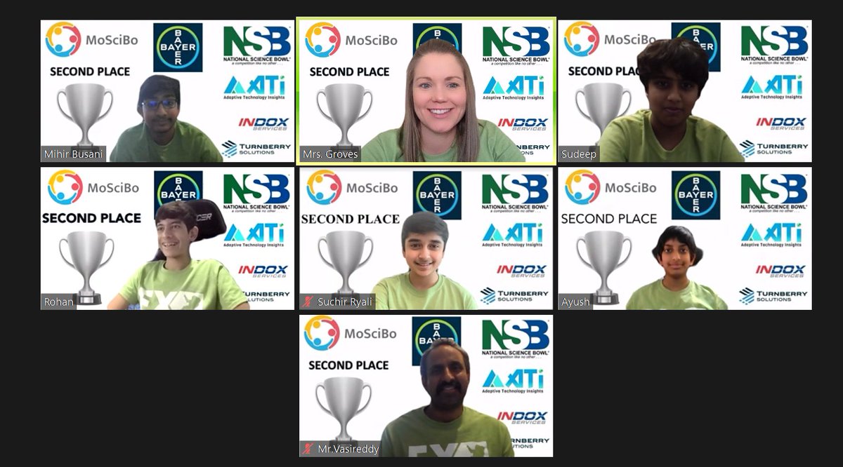 MissBunyard's tweet photo. Congrats to all of the teams competing in the @MOSciBo Science Bowl today and thanks to all of the volunteers.  Crestview teams placed in the top 7 (team 3) 4th (team 1) and 2nd (team 2)!!  Congrats on all of your hard work this year! #bestCrestView @CrestviewMiddle https://t.co/M6ozIc94d0