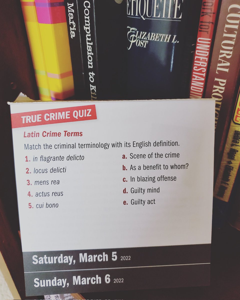 When choosing a Page-a-Day calendar, most folks pick the cute puppies or kittens or Bob Ross paintings.

Yeah. Not this chica.

#truecrime #staysexyanddontgetmurdered #ssdgm