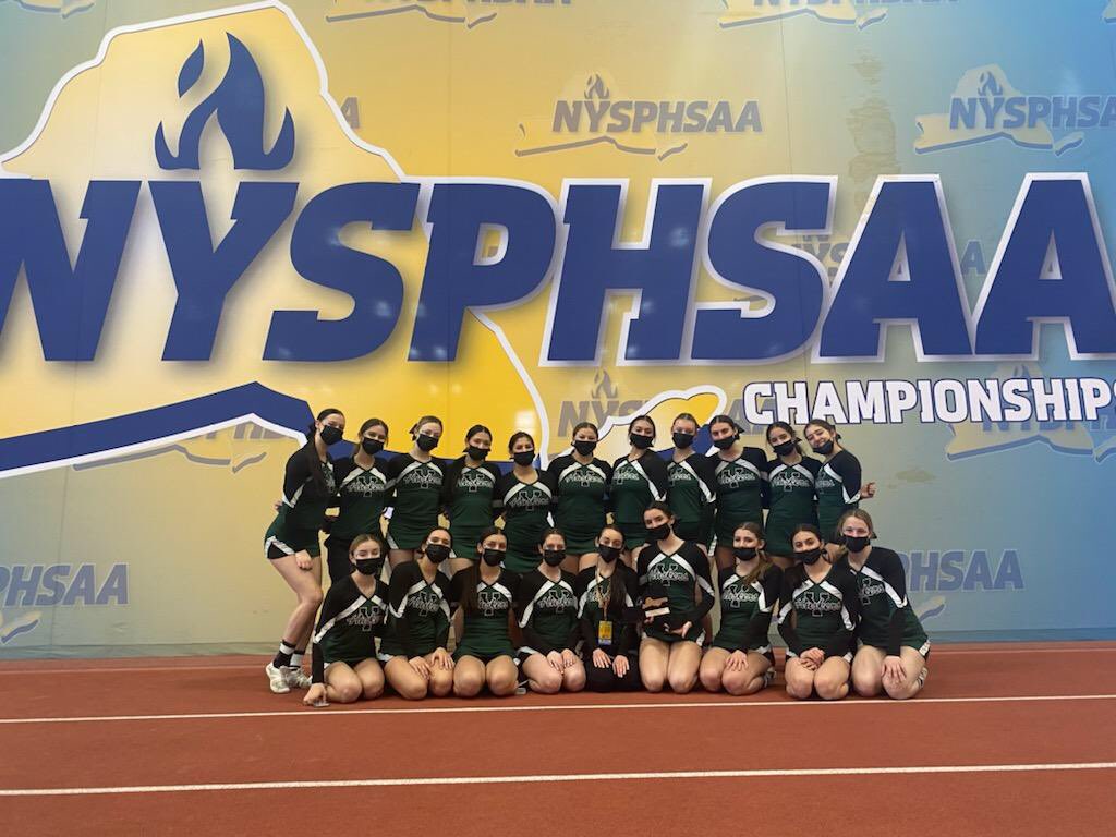 YHSDeGennaro's tweet photo. Congrats to YHS Cheer for finishing 3rd in NY State Competition. Incredible season for our program. Well done!!!🌽🏆 #YorktownCSD @YCSD_Athletics @YtownSportsMed @THE__CROP @DirectRays @YorktownNews @RonHattar https://t.co/IAqeXkiGJQ