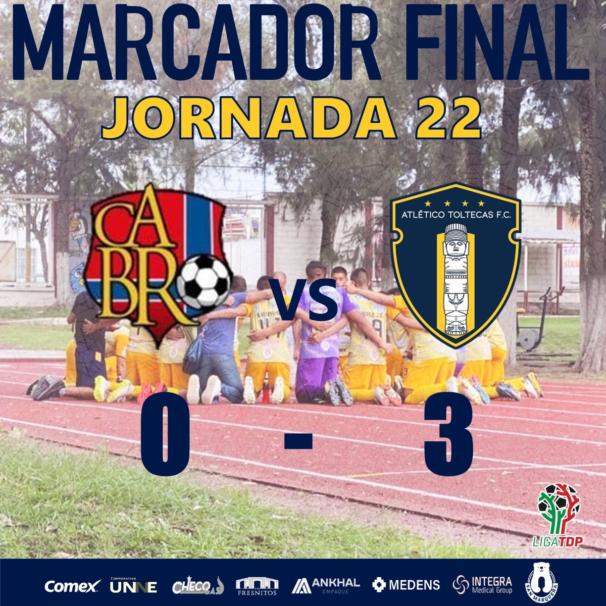 Tu sábado se pinta de color con <a href="/PinturasComex/">Pinturas Comex</a>
🔥🔥
Termina el partido con el marcador a nuestro favor❗❗❗
⚽ Alexis Fdo. Yepez
⚽ Geovanni Díaz Mena
⚽ Eder Corona
<a href="/LigaTDP/">Liga TDP</a>
#OrgullosamenteTolteca
#atleticotolteca
#daletolteca
💛💙