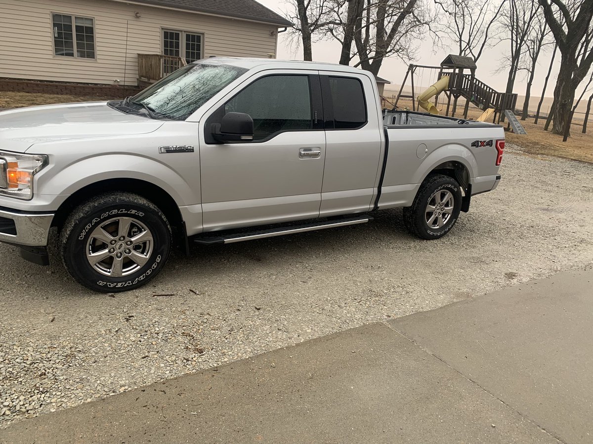 2018 F150 for sale. 50000 miles still driving so going up. Has 5 liter V8. 34,000. Has some tailgate damage.