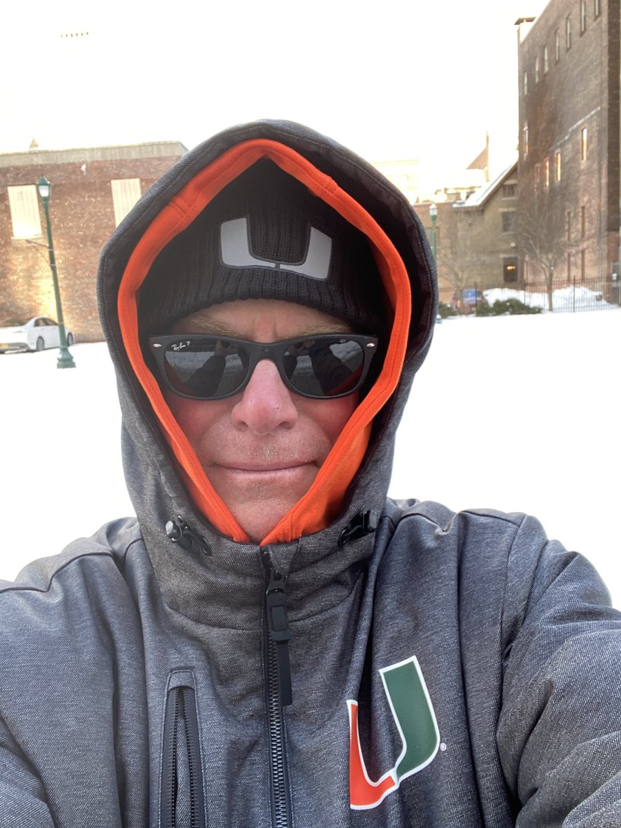 canesvoice's tweet photo. It’s a @560WQAM Game Day from Syracuse. @CanesHoops on the air 12:30pm Tip off 1pm @DannyWQAM returns Go Canes! #thawedout https://t.co/NzGmXuU34h