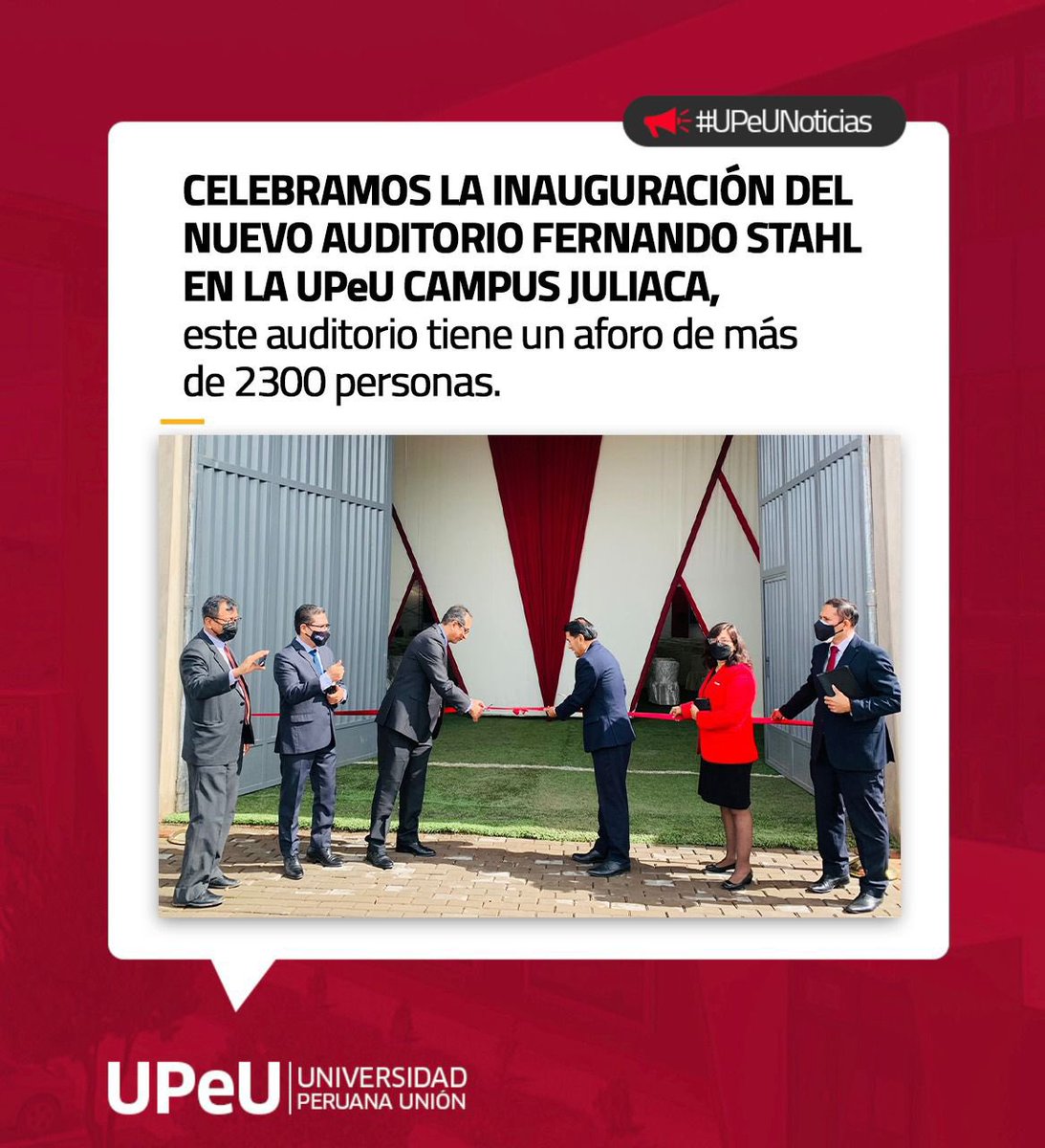 Pr_JaimePerez's tweet photo. ¡Gloria a Dios!
Inauguración del Auditorio Fernando Stahl, en la UPeU Filial Juliaca, capacidad para 2,300 personas.
(Culto de Adoración y gratitud)
UPeU Forma Profesionales:
#Integros
#Misioneros
#Innovadores https://t.co/07hEDIBwrw