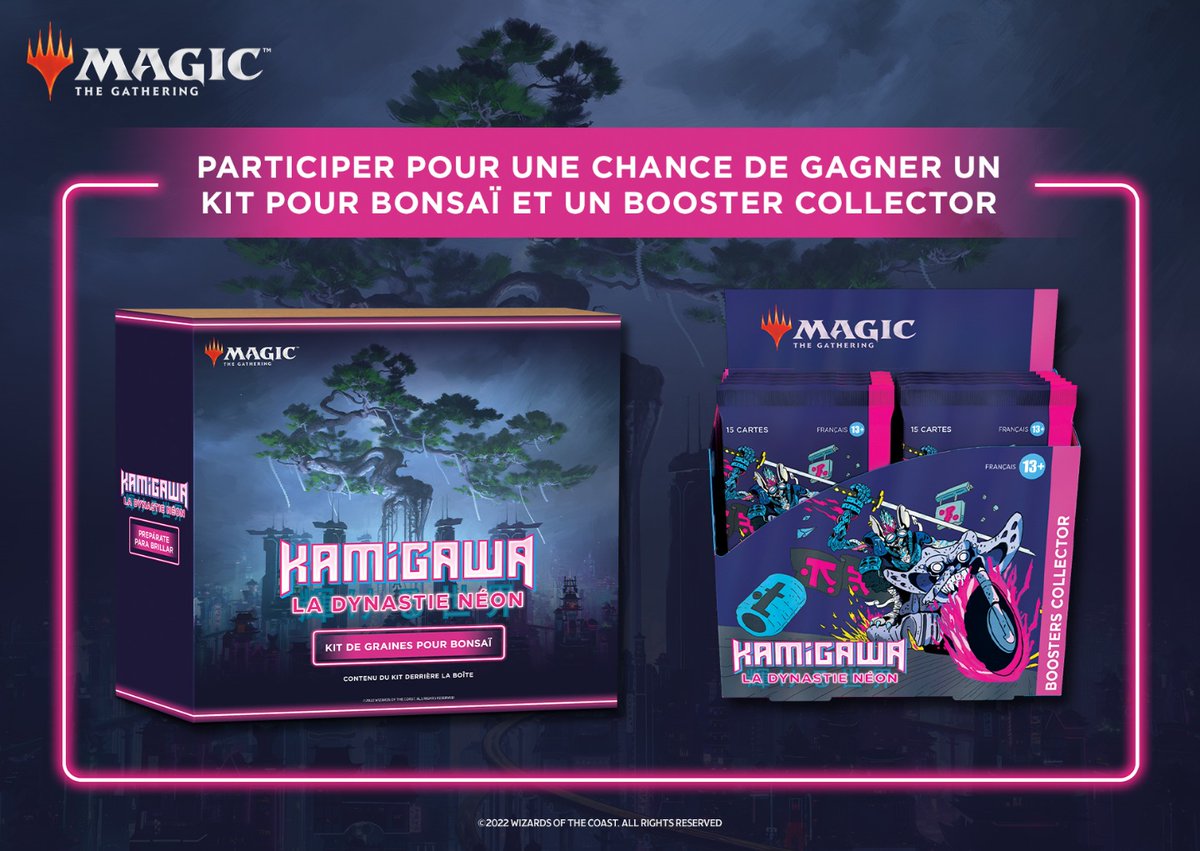 Micromania_Fr's tweet photo. Tentez de gagner un Kit de Bonsaï ainsi qu'un Booster Collector #MagicTheGathering - #Kamigawa ! Pour participer : 

⛩  RT &amp; Follow @Micromania_Fr
⛩  Mentionnez en réponse au moins un ami avec #KamigawaXMicromania

Tirage au sort dans une semaine ! https://t.co/14EWAh8gsf