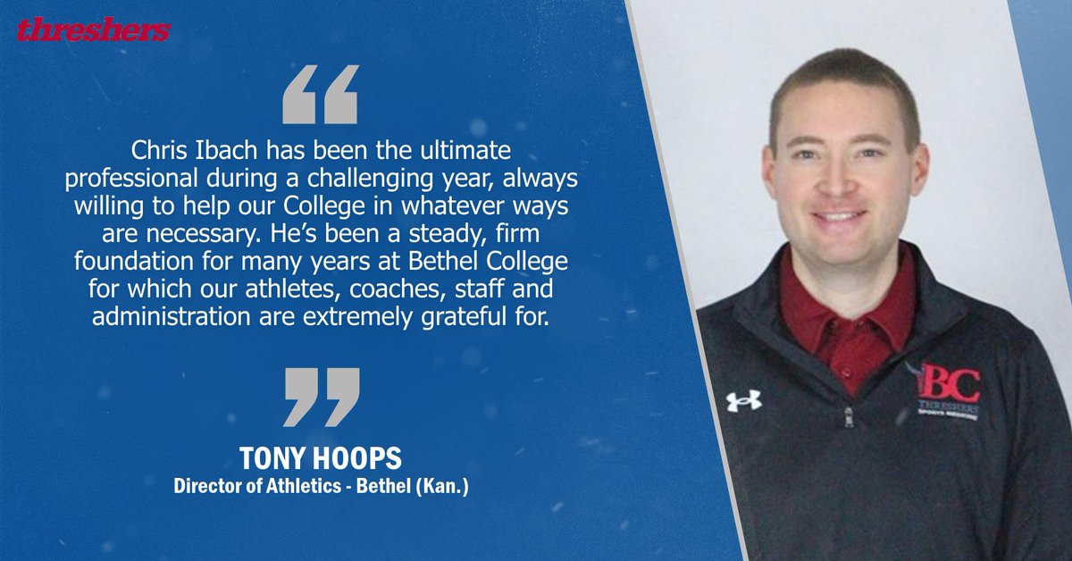 NAIA Athletic Training Appreciation - Chris Ibach <a href="/ThreshersSports/">Bethel Threshers ⚙</a> 

Thank you for providing our student-athletes with exceptional care!

#EssentialToHealthCare #NATM2022 <a href="/NAIAATA20/">NAIA Athletic Trainers Association</a> <a href="/NATA1950/">NATA</a>