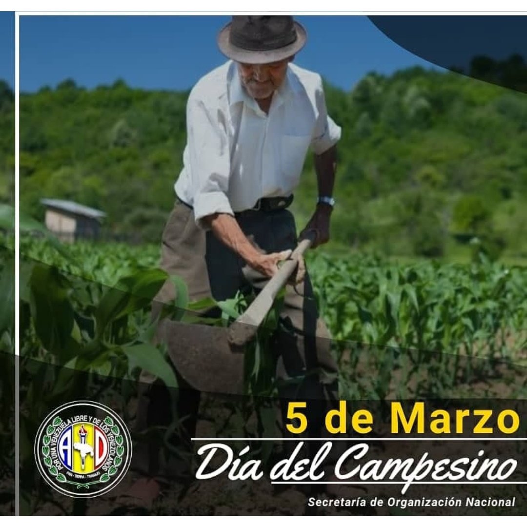 #5Mar Hoy conmemoramos el 62 aniversario de la Ley de Reforma Agraria promulgada por Don Rómulo Betancourt, que reivindicó el trabajo de nuestros campesinos. 

Nuestro compromiso es devolverle estas reivindicaciones nuevamente a Vzla.

Pan, tierra y trabajo. 

<a href="/ADemocratica/">Acción Democrática</a>