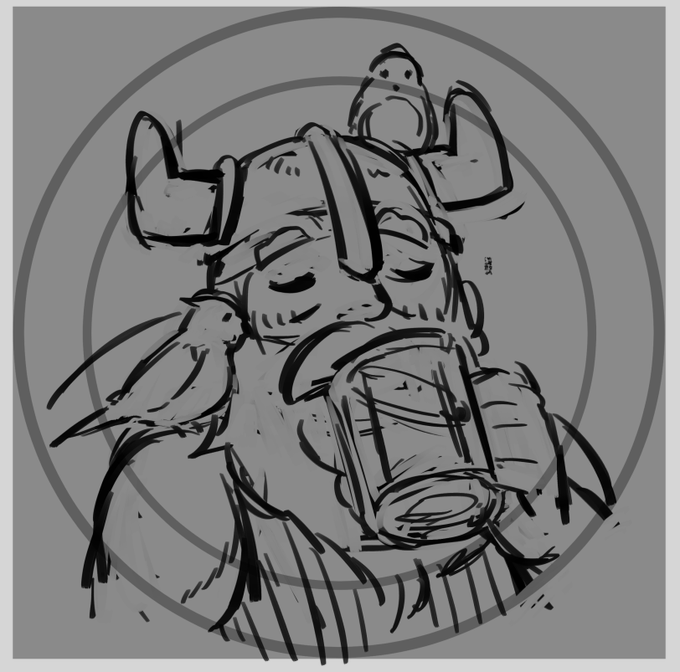 ビールを飲むドワーフ、絵になるな～絵になりすぎる。このままラベルにしてもいい 