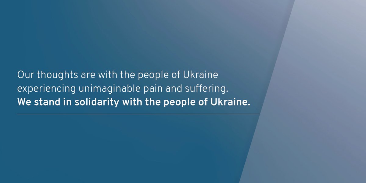 Our thoughts are with the people of Ukraine experiencing unimaginable pain and suffering. We thank our team members who came together to surpass our firm match benefiting the International Rescue Mission’s humanitarian efforts. We stand in solidarity with the people of Ukraine.