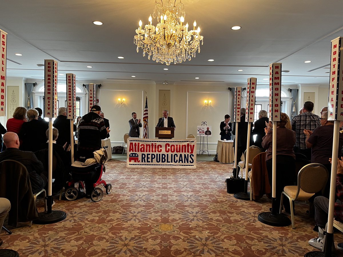 BobHugin's tweet photo. I was honored to speak at the Atlantic Co. GOP convention run by Chairman @keithadavis this morning!

They had historic victories last year &amp; even are flipping Democratic elected officials to the Republican Party!

‘22 and ‘23 will mean even more wins in Atlantic &amp; all over NJ! https://t.co/Y3RObN1mkD