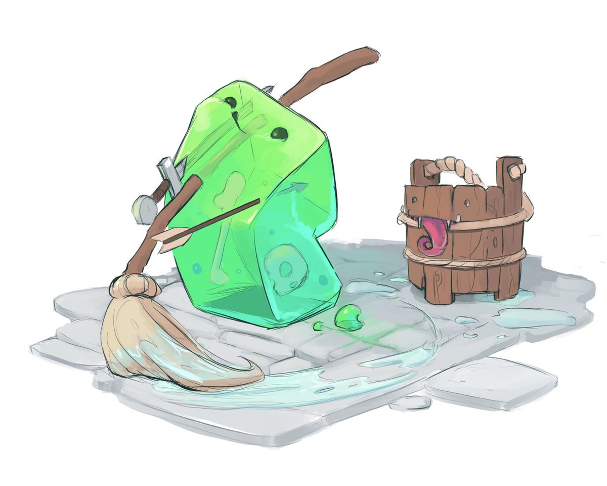 He clean him dungeon him way.