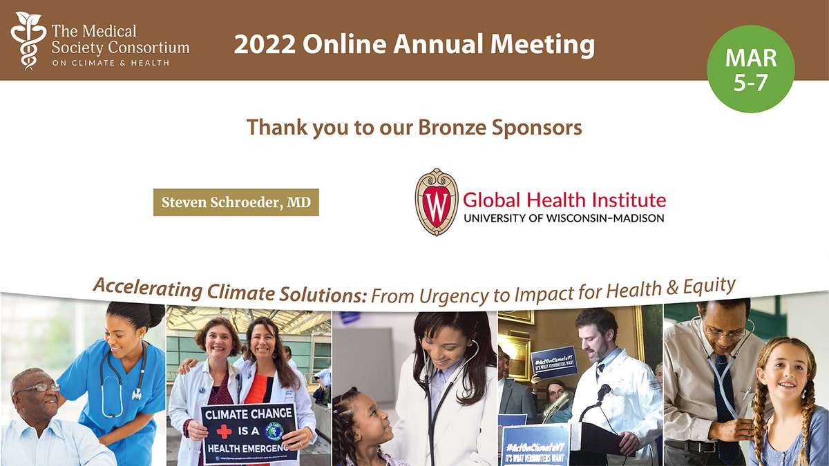 docsforclimate's tweet photo. Our 2022 Annual Meeting Bronze Sponsors are Steven Schroeder and @UWGlobalHealth. Thank you for your support of #ClimateAndHealth education and advocacy! #ClimateHealth2022 https://t.co/njq4eCcCP2